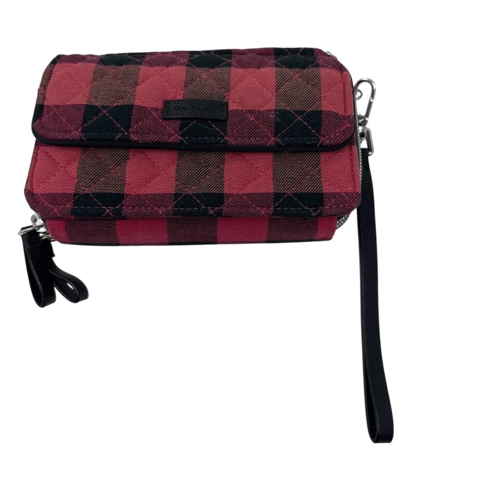 Vera Bradley Plaid Wristlet Wallet With Dual Zipper & Detachable Strap